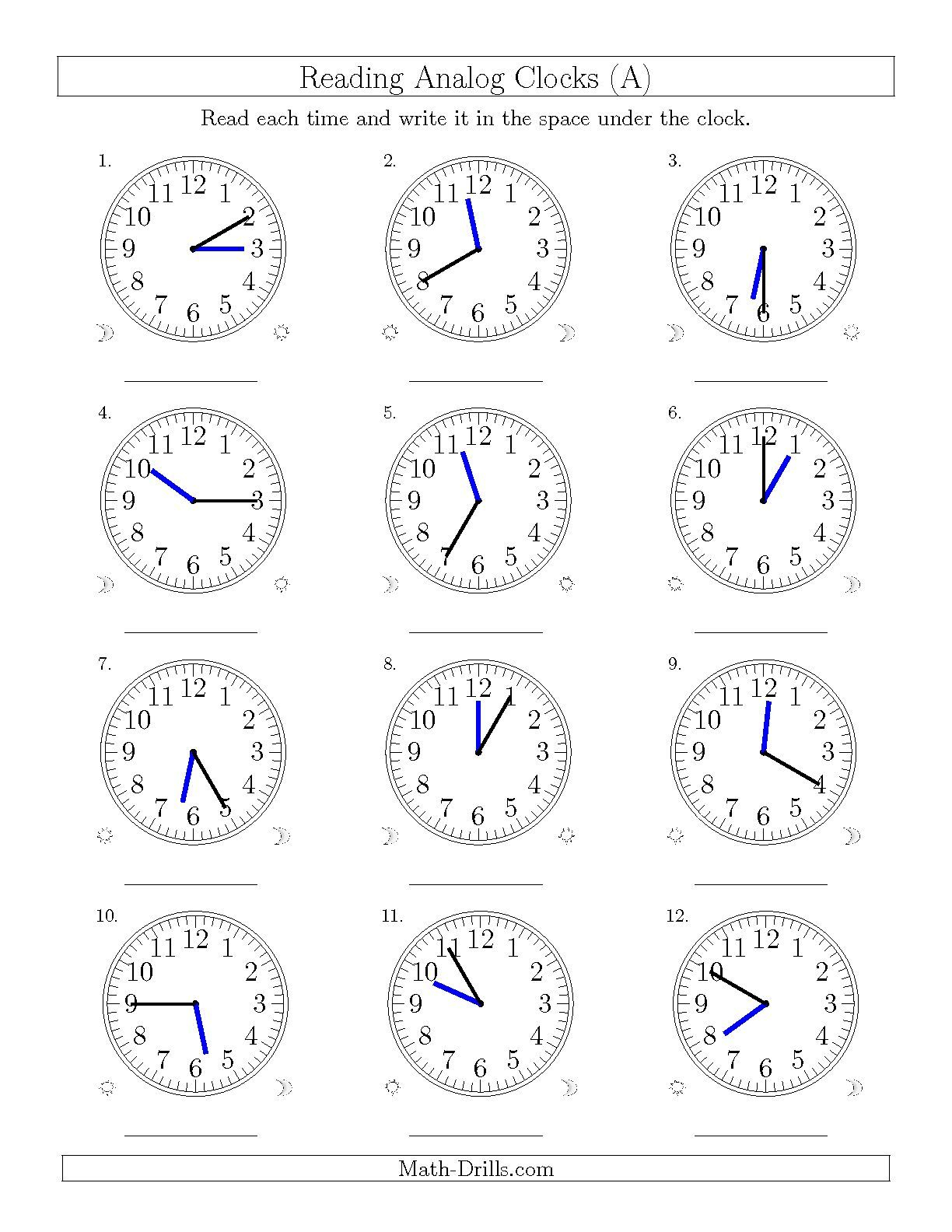 20 Clock Printable For Kids Math Worksheets