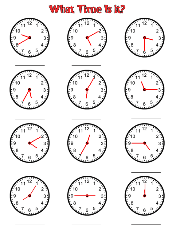 20 Clock Printable For Kids Math Worksheets