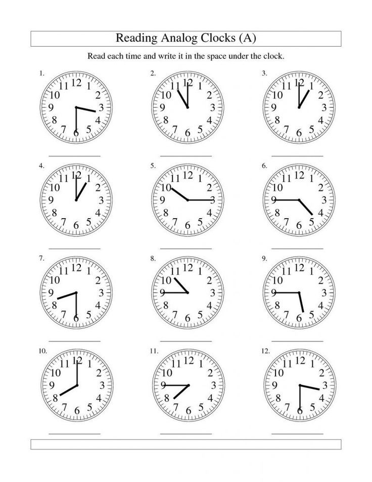 20 Clock Printable For Kids Math Worksheets