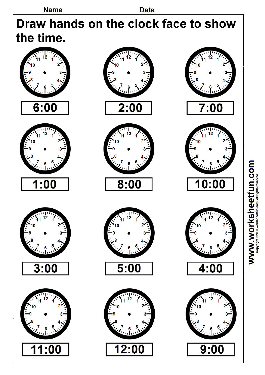 20 Clock Printable For Kids Math Worksheets