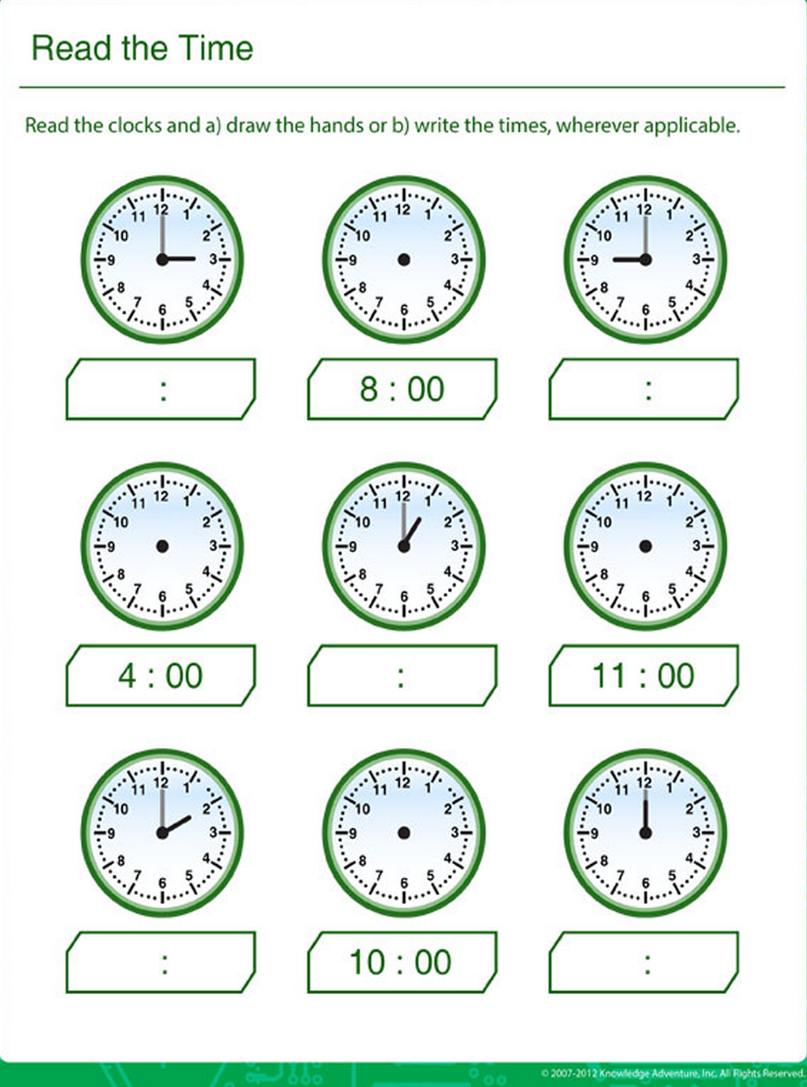 20 Clock Printable For Kids Math Worksheets