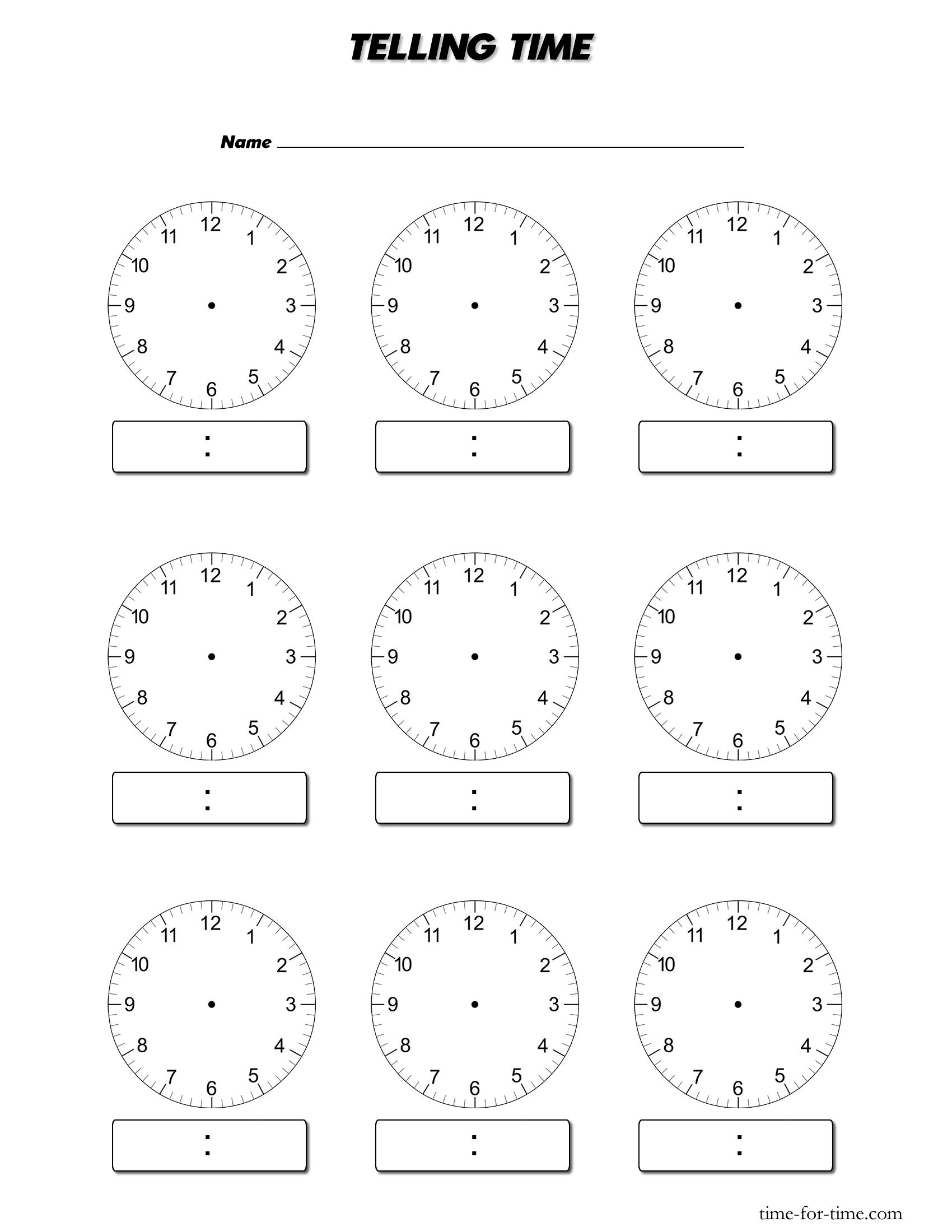 20 Clock Printable For Kids Math Worksheets