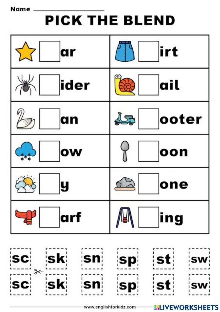 20 Consonant Blends Worksheets First Grade