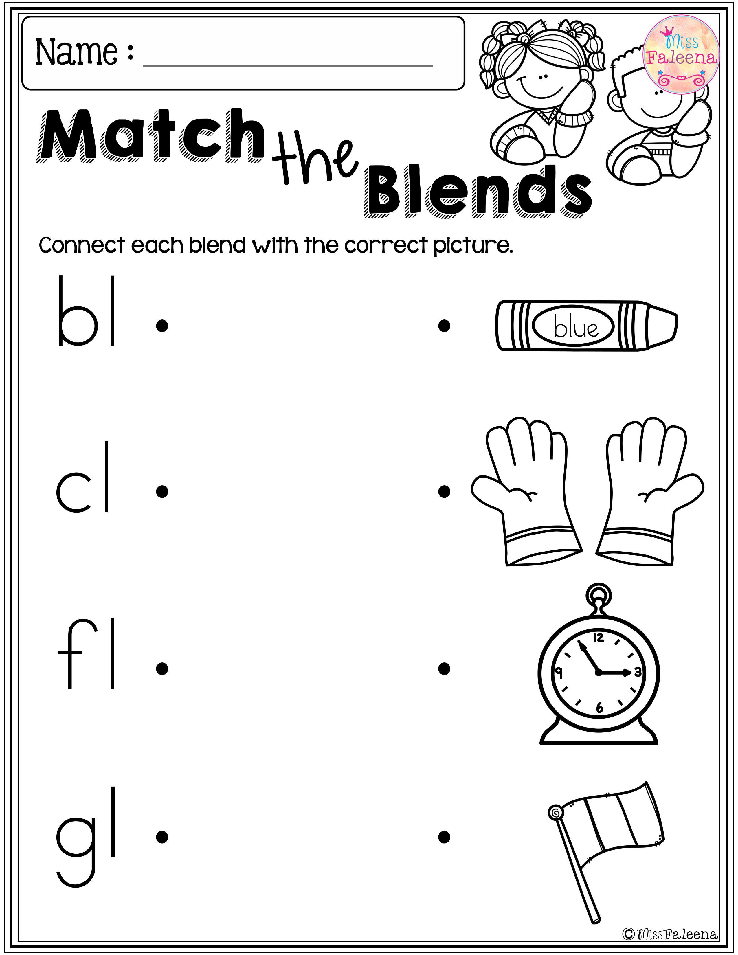 20 Consonant Blends Worksheets First Grade