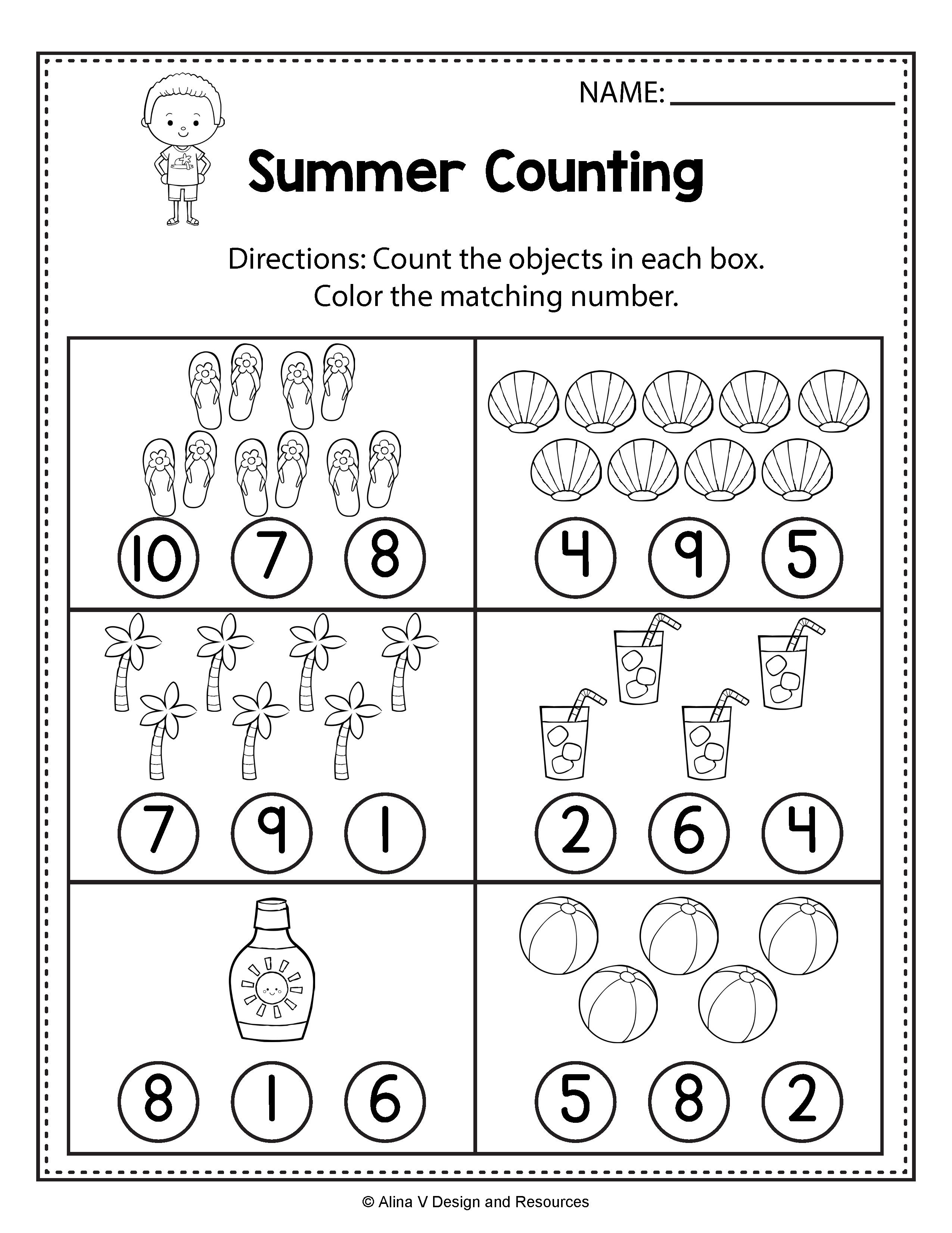 20 Easy Summer Math Worksheets