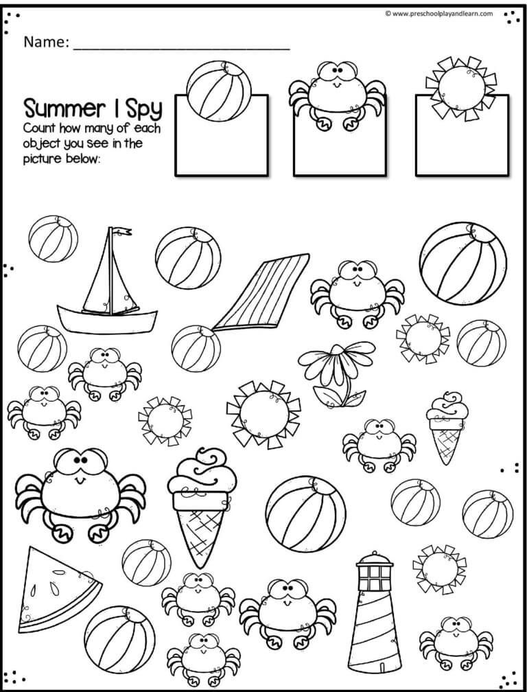 20 Easy Summer Math Worksheets