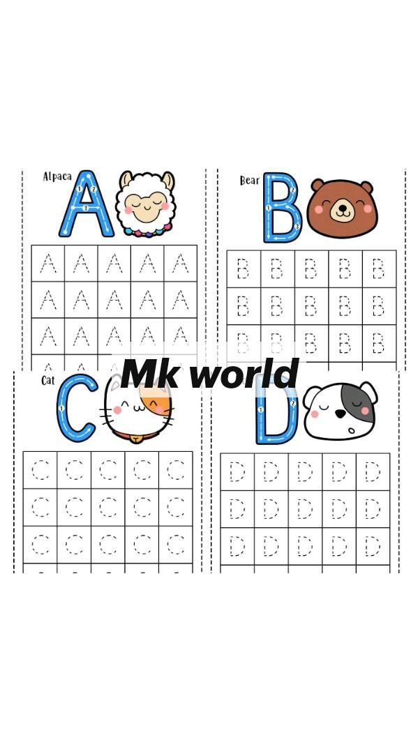 20 English Alphabets Tracing Worksheet