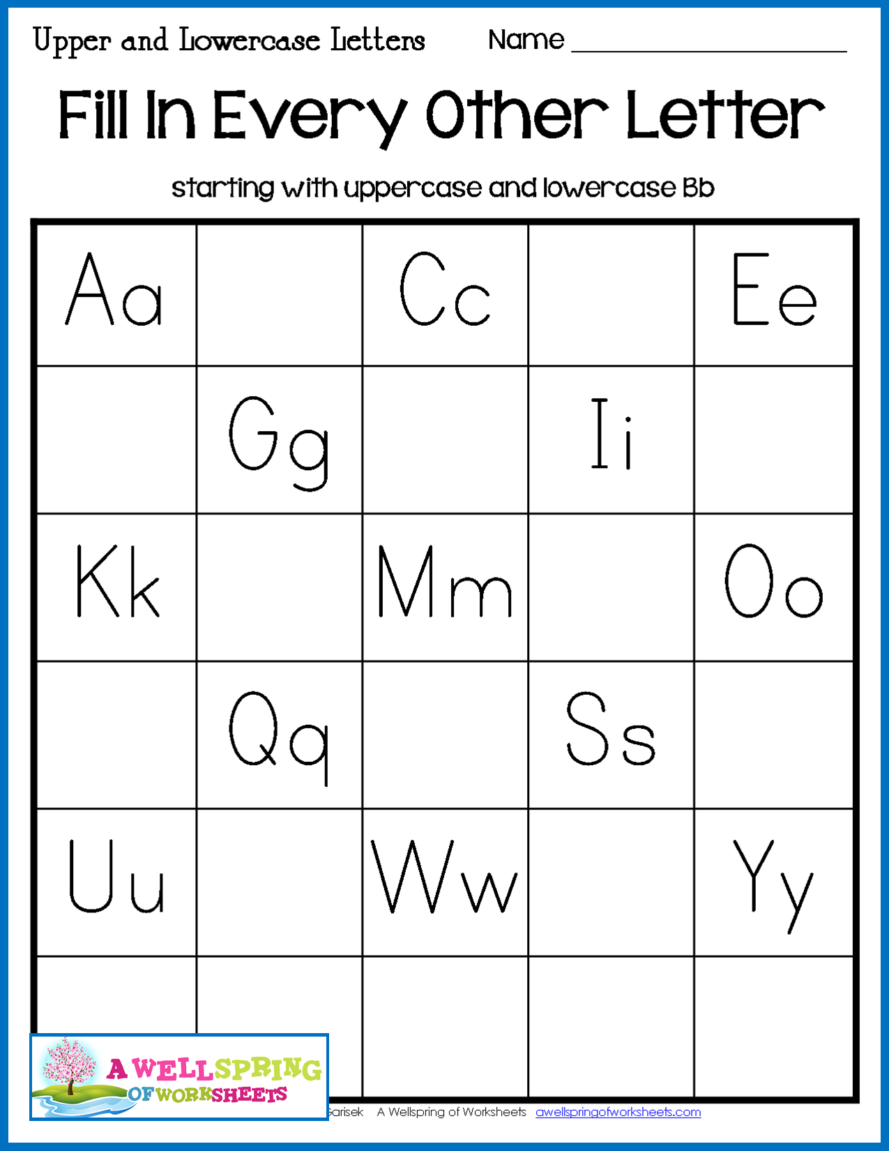 20 English Alphabets Tracing Worksheet