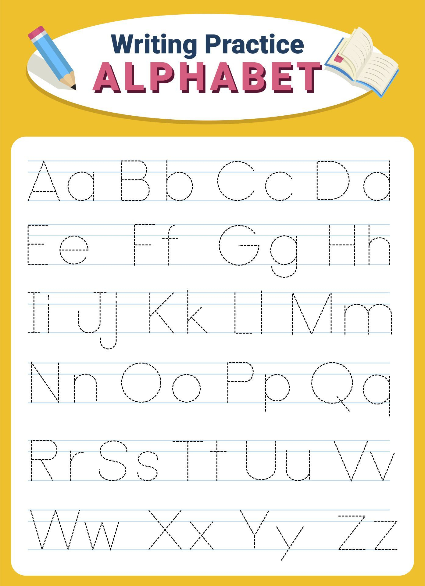 20 English Alphabets Tracing Worksheet