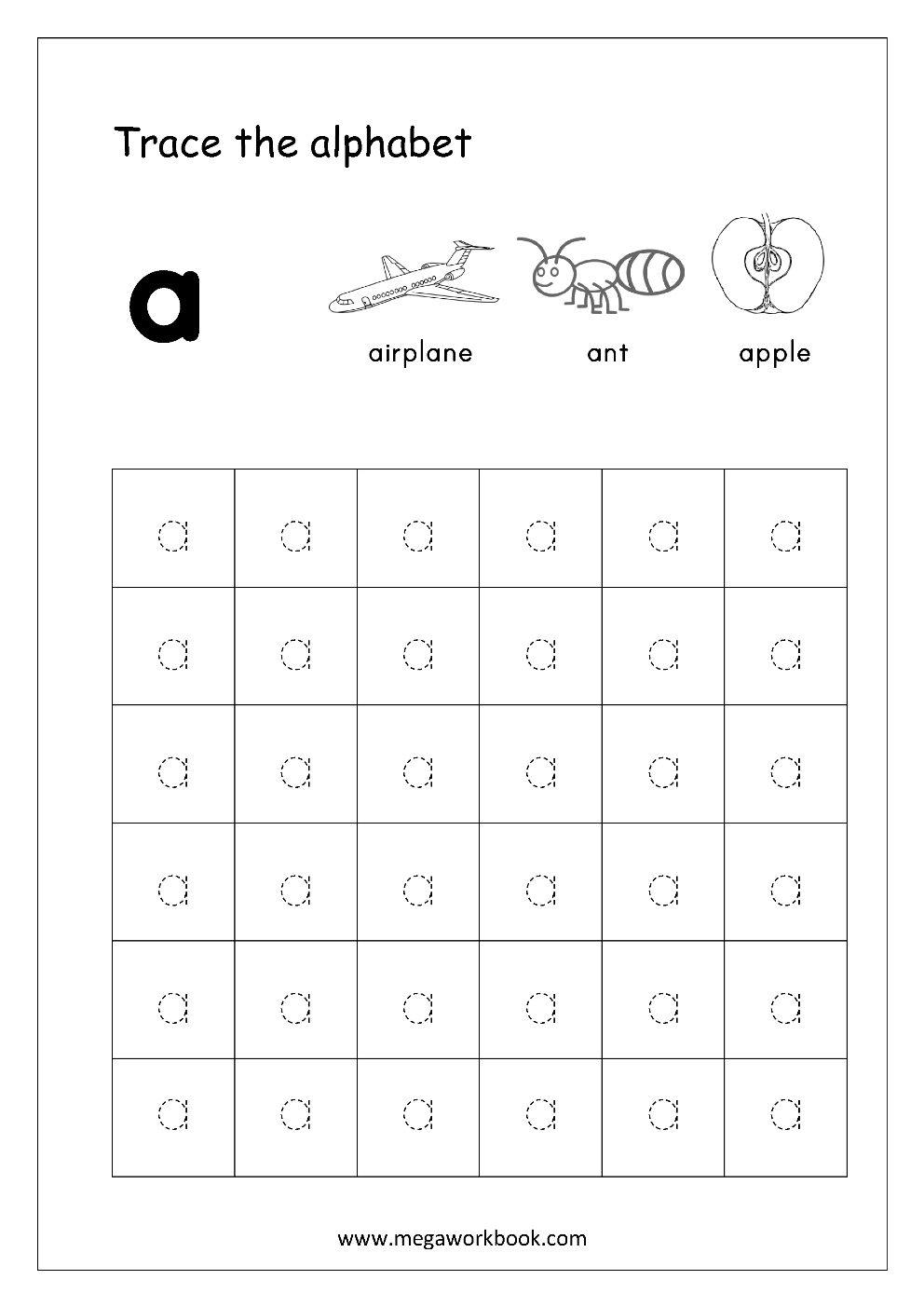 20 English Alphabets Tracing Worksheet