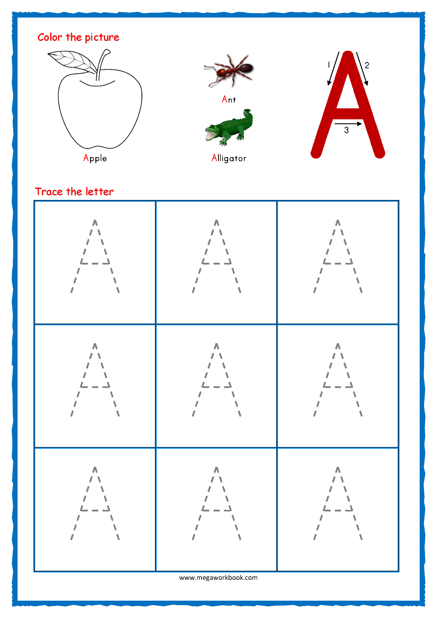 20 English Alphabets Tracing Worksheet