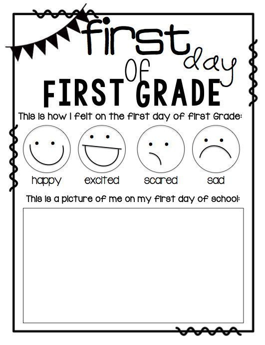 20 First Day Of School Worksheets 1St Grade Free