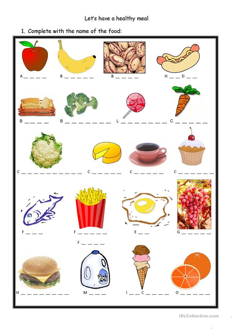 20 Food Worksheets For Kids Tracing