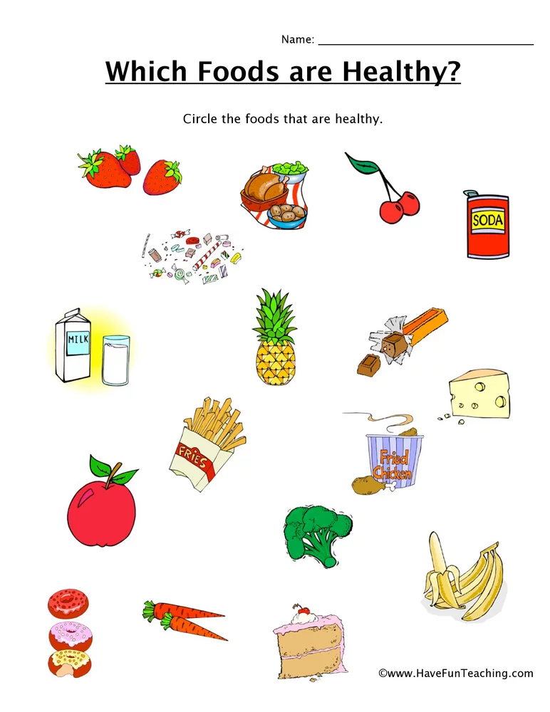 20 Food Worksheets For Kids Tracing