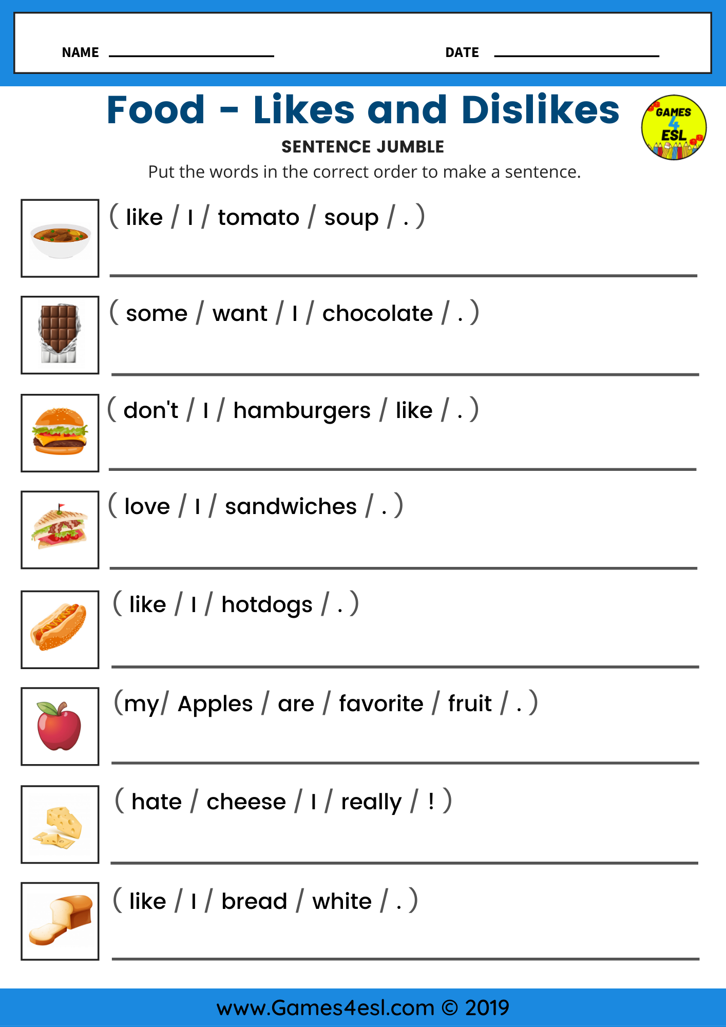 20 Food Worksheets For Kids Tracing