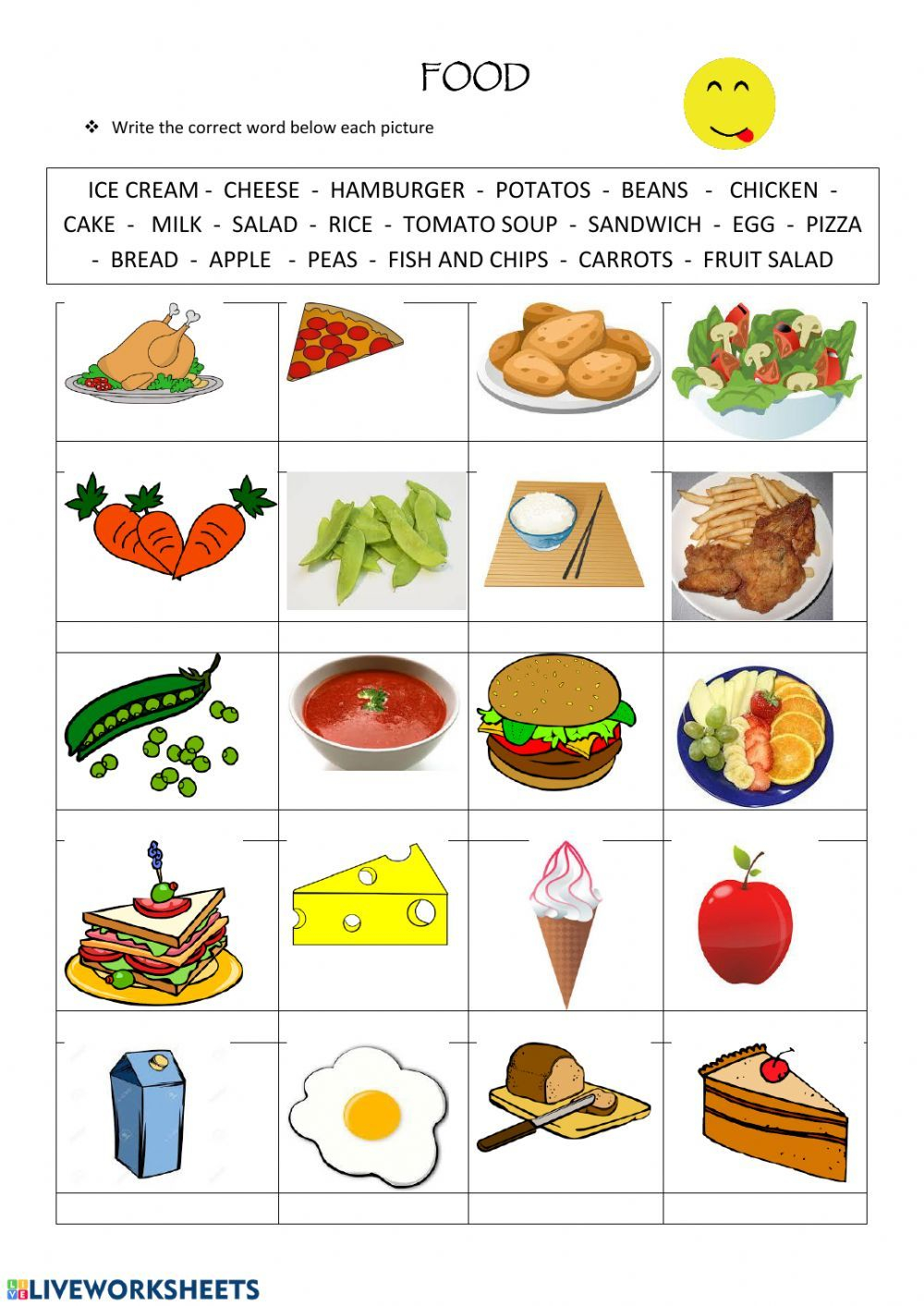 20 Food Worksheets For Kids Tracing