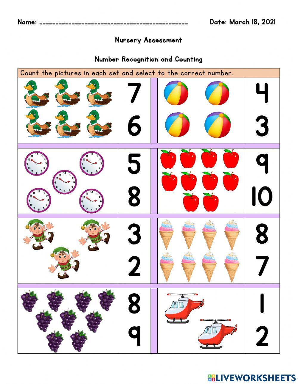 20 Math Worksheets For Counting