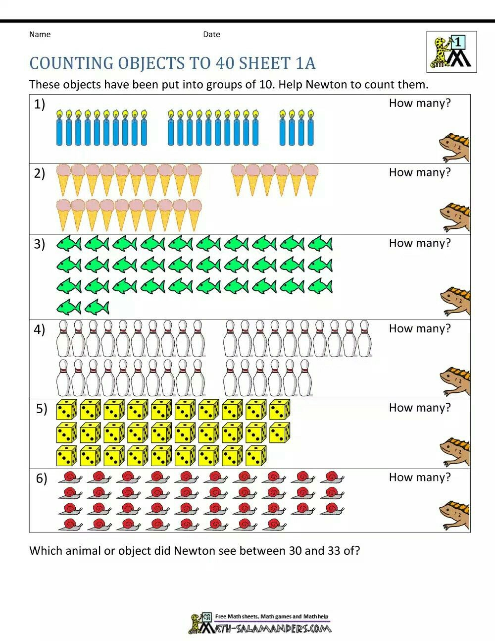 20 Math Worksheets For Counting