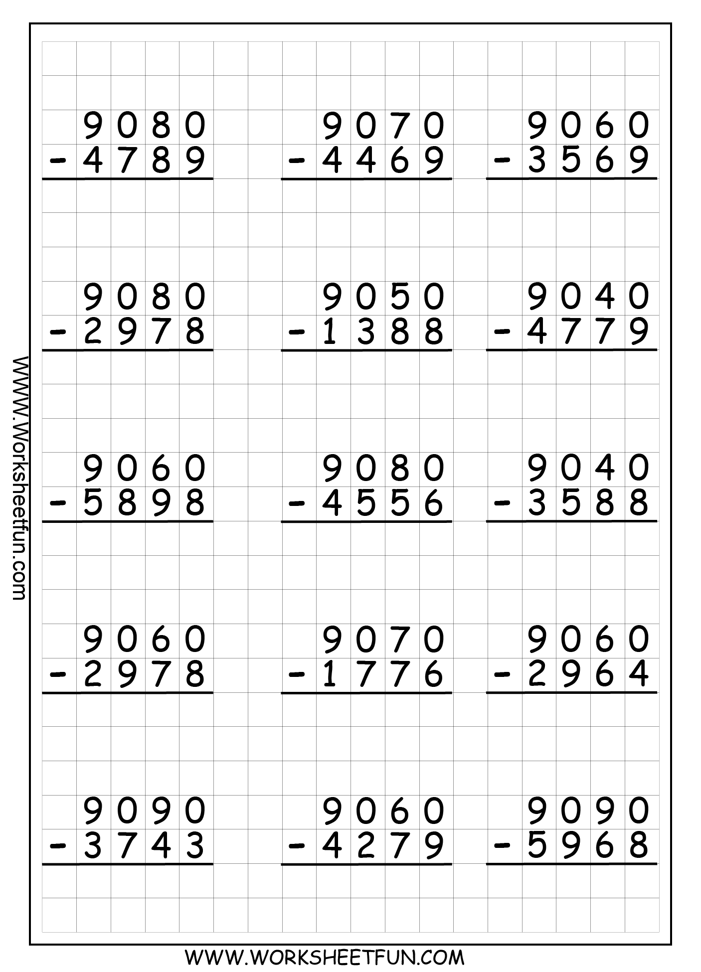 20 Maths Worksheet For Grade 5 Subtraction