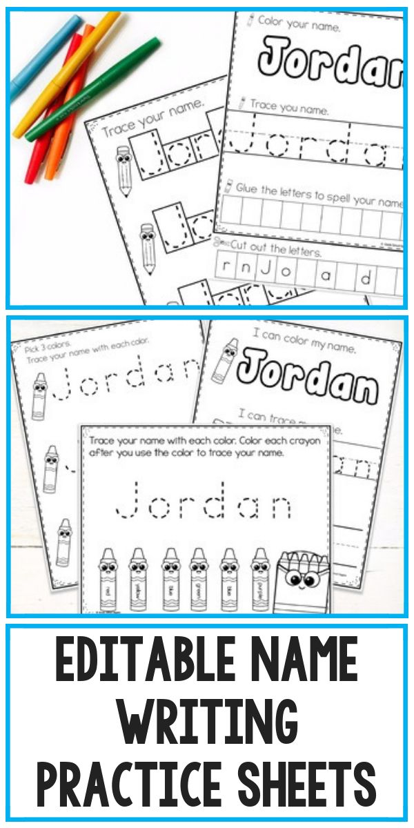 20 Name Writing Practice Preschool Handwriting Worksheets