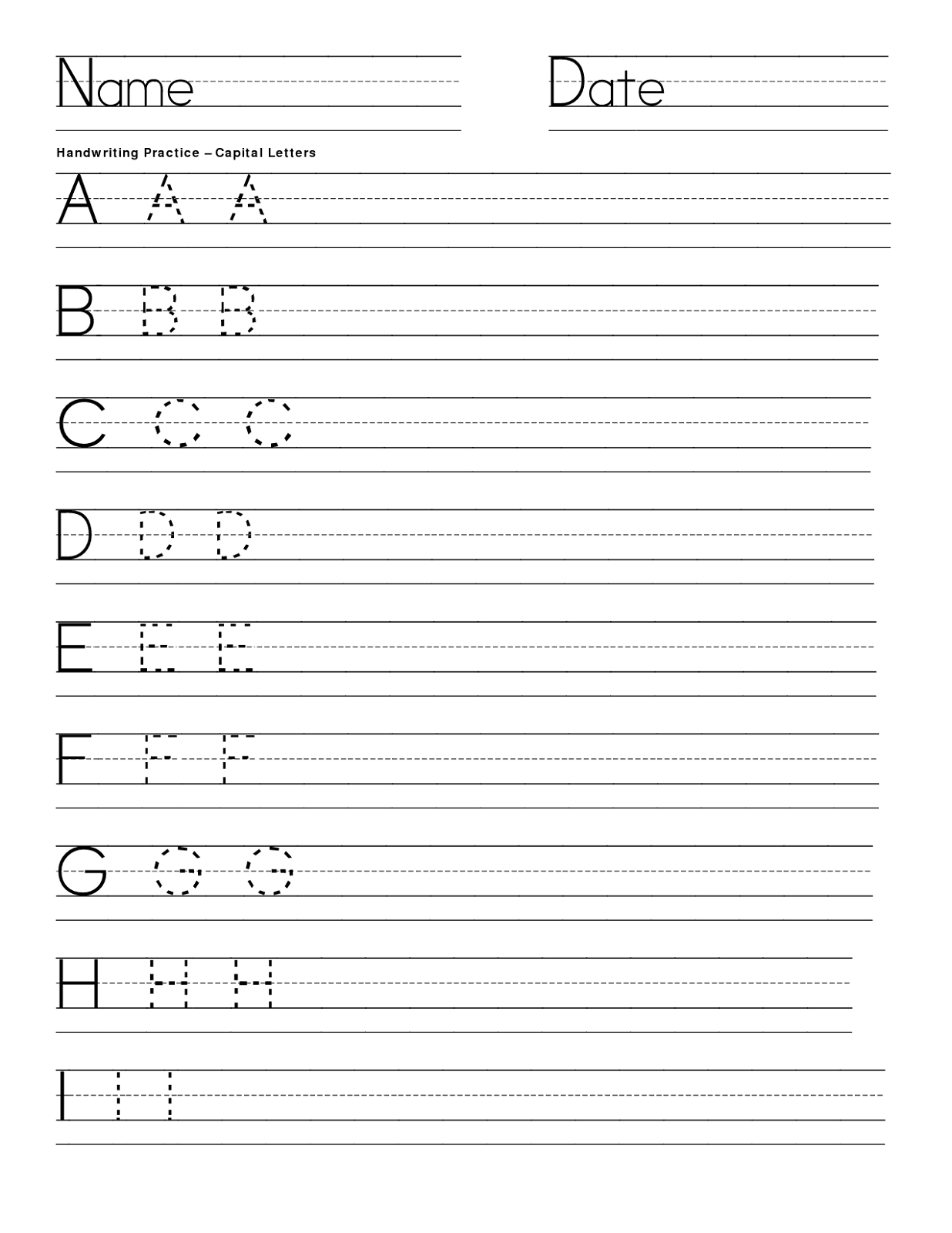 20 Name Writing Practice Preschool Handwriting Worksheets