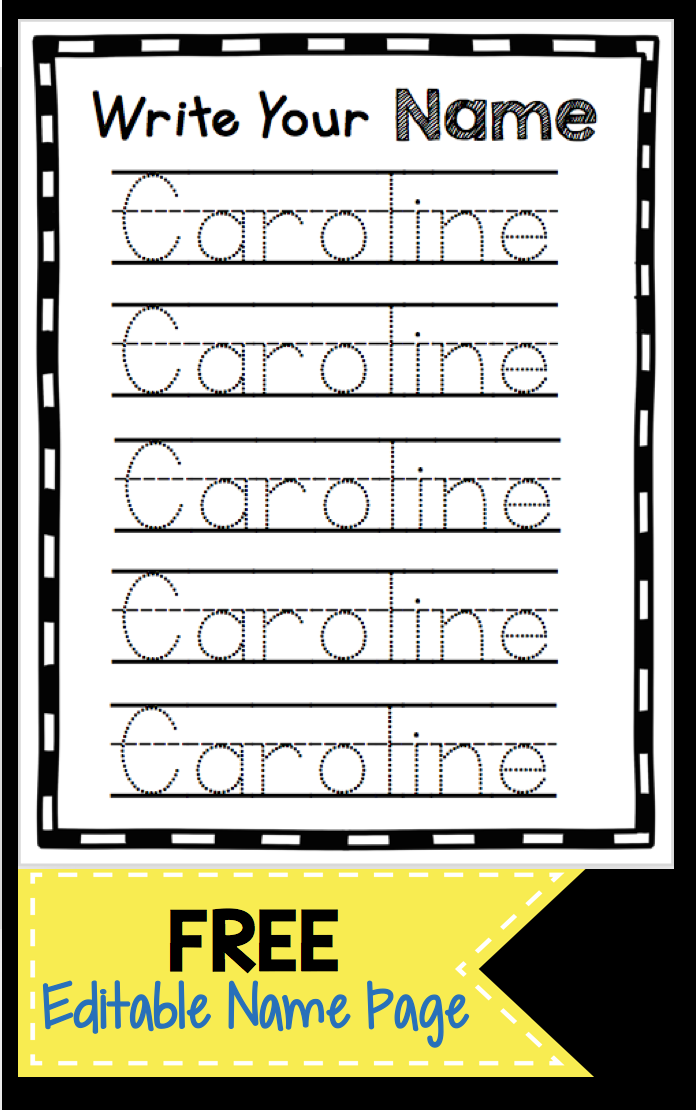 20 Name Writing Practice Preschool Handwriting Worksheets