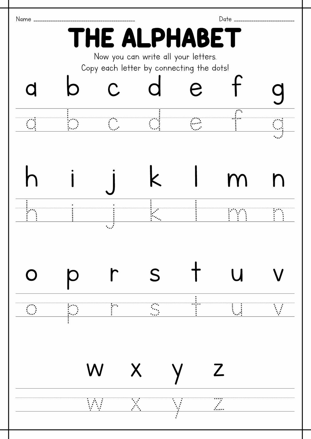 20 Name Writing Practice Preschool Handwriting Worksheets