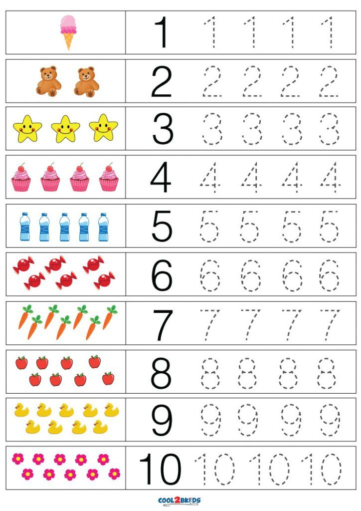 20 Number Tracing Worksheets Preschool Free Download