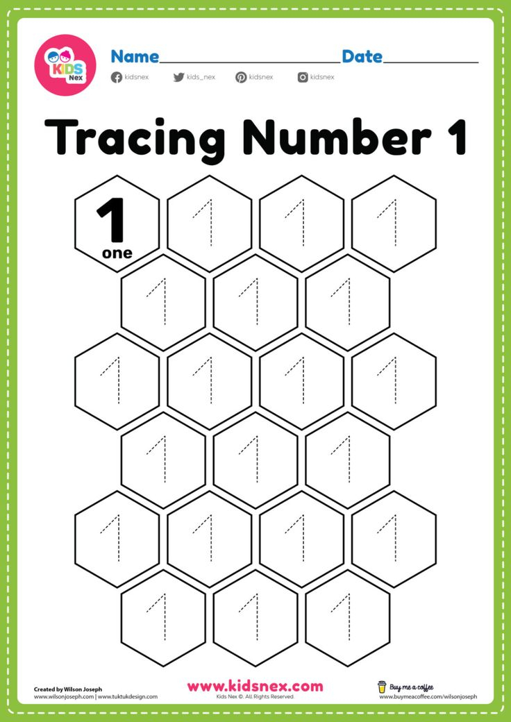 20 Number Tracing Worksheets Preschool Free Download