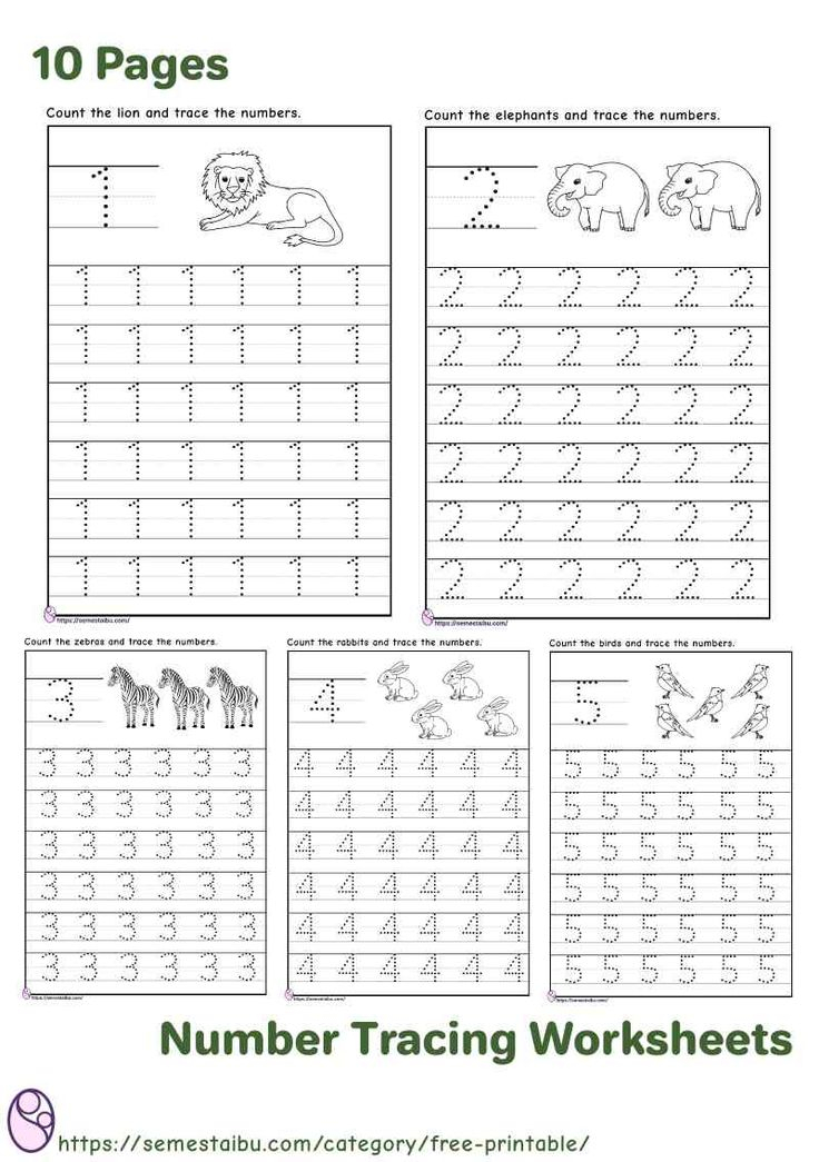 20 Number Tracing Worksheets Preschool Free Download