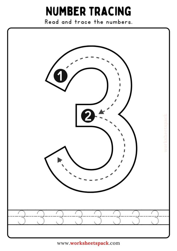 20 Number Tracing Worksheets Preschool Free Download