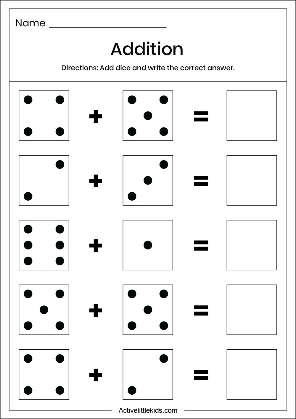 20 Picture Addition Worksheets Kindergarten Free