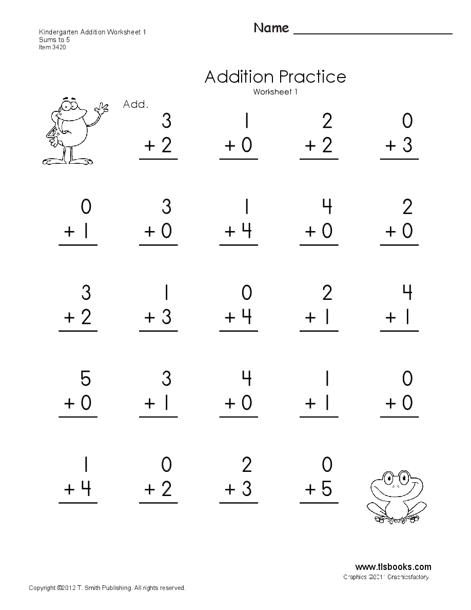 20 Picture Addition Worksheets Kindergarten Free