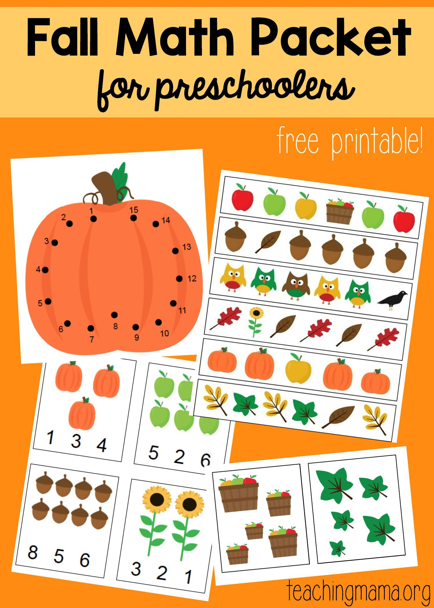 20 Preschool Fall Math Activities