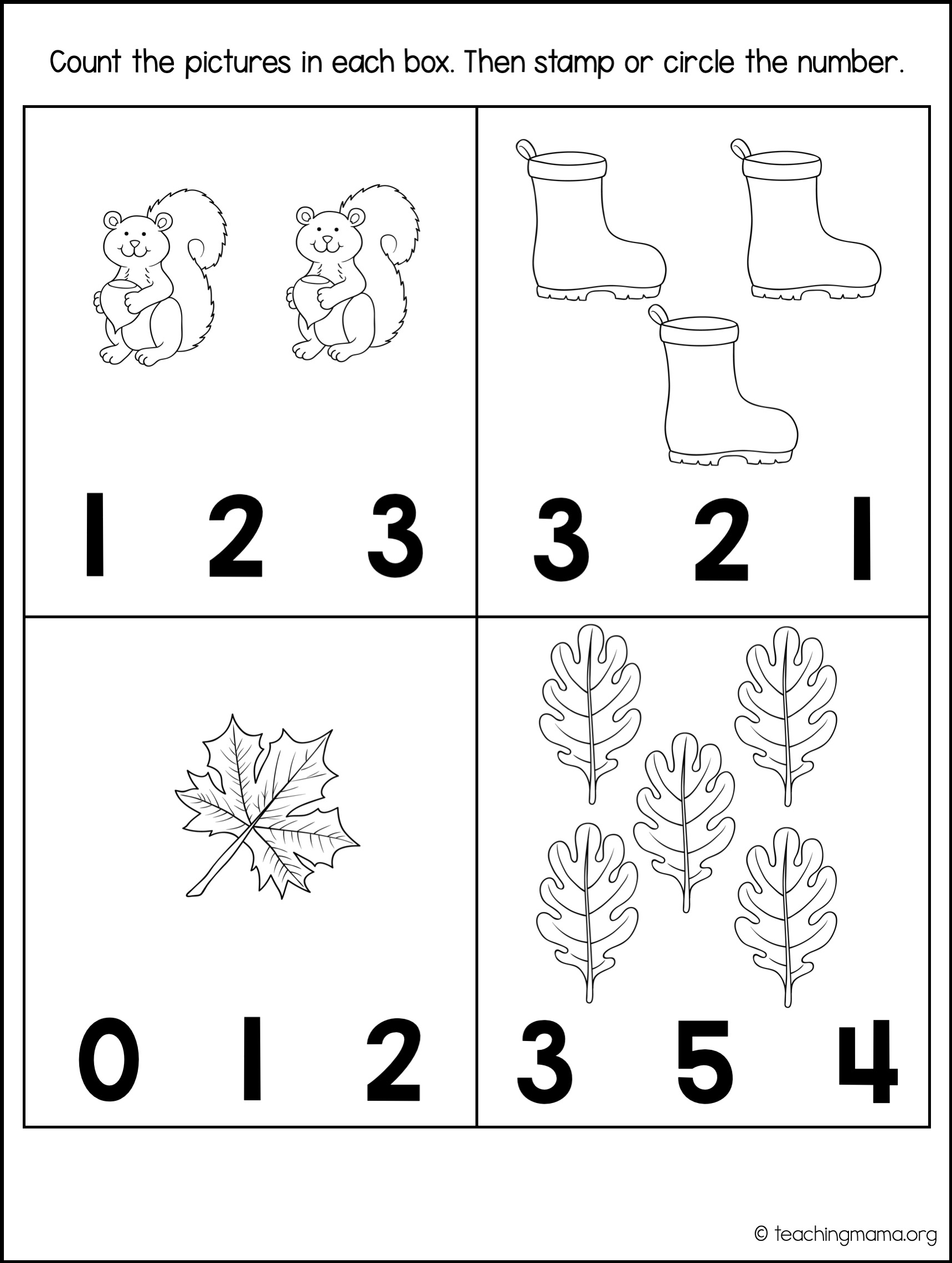 20 Preschool Fall Math Activities